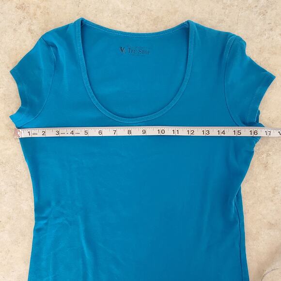 Victoria's Secret Slim Scoopneck Tee Deep Teal Size M - Picture 4 of 5